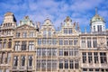 Facades of old buildings in Brussels