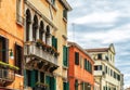 Facades of old buildings, Venice, Italy, Europe