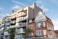 Facades of old and new houses in Koksijde, Belgium