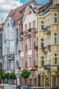 Facades of old tenement houses in Bydgoszcz Royalty Free Stock Photo
