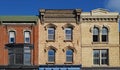 Facades of preserved 19th century commercial buildings Royalty Free Stock Photo