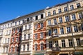 The facades of some renovated old apartment buildings Royalty Free Stock Photo