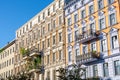 The facades of some renovated old apartment buildings Royalty Free Stock Photo