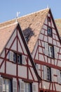 Facade of half timbered houses in Colmar, France Royalty Free Stock Photo