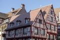 Facade of half timbered houses in Colmar, France Royalty Free Stock Photo