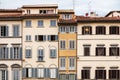 Facades of various medieval houses in Florence