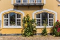 Facde of a historic yellow house in Ribe Royalty Free Stock Photo