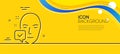 Face accepted line icon. Access granted sign. Minimal line yellow banner. Vector