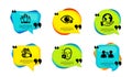 Face accepted, Vote and Save planet icons set. Myopia, Clapping hands and Communication signs. Vector Royalty Free Stock Photo