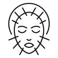 Face acupuncture icon, outline style