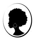 Face of African black woman in profile