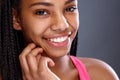 Face of Afro-American girl with nice smile Royalty Free Stock Photo