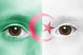 Face with algerian flag