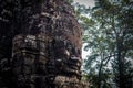 Face at the Ancient Bayon Temple in Angkor Wat Complex - Siem Reap - Cambodia Royalty Free Stock Photo