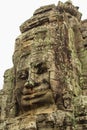 Face of ancient Bayon Temple in Angkor Wat, Siem Reap, Cambodia Royalty Free Stock Photo