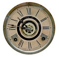 Face of antique grandfather clock