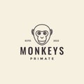 Face ape monkey minimal hipster logo design