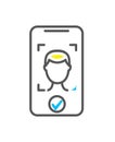 Face authorization colorful icon