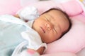 Face of baby infant close her eye Royalty Free Stock Photo