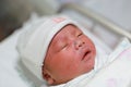 Face of baby infant sleep in the blanket Royalty Free Stock Photo