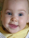 Face baby smile with two teeths Royalty Free Stock Photo