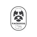 Face badge bulldog angry logo design vector graphic symbol icon illustration creative idea Royalty Free Stock Photo