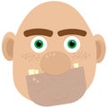 Face of bald ogre Royalty Free Stock Photo