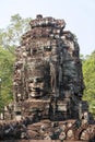 A Face at Bayon Temple In Angkor Wat, Cambodia Royalty Free Stock Photo