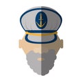face beard captain cap anchor boat shadow Royalty Free Stock Photo
