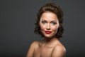 Face of a beautiful brunette woman Royalty Free Stock Photo