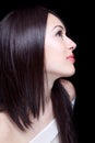 Face of beautiful young brunette woman Royalty Free Stock Photo