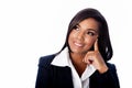 Face of beautiful smiling thinking business woman Royalty Free Stock Photo