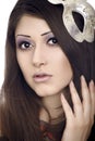 Face of beautiful woman with mask Royalty Free Stock Photo