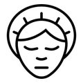 Face beauty icon outline vector. Woman cream