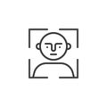 Face Biometric identification line icon