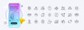Face biometrics, Fingerprint and Organic tested line icons for web app. Pictogram icon Vector
