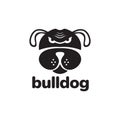 Face black cute bulldog angry logo design vector graphic symbol icon sign illustration creative idea Royalty Free Stock Photo