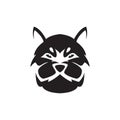 Face black cute dog fat logo design vector graphic symbol icon sign illustration creative idea Royalty Free Stock Photo