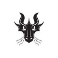 Face black dragon logo design vector graphic symbol icon sign illustration creative idea Royalty Free Stock Photo