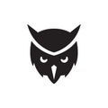 Face black looking owl bird logo design vector graphic symbol icon illustration creative idea