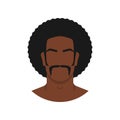 Face of black man with retro afro hairstyle