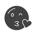 Face Blowing a Kiss icon vector image.