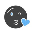 Face Blowing a Kiss icon vector image.