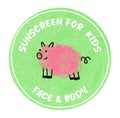 Sunsreen for kids, face and body for babies vector