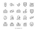Face and body skin care line icon set