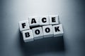 Face BooK Word with Wooden Cubes