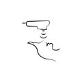 face brashing icon. Element of anti aging icon for mobile concept and web apps. Thin line face brashing icon can be used for web a
