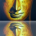 Face of buddha illustration painting meditation