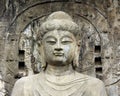 Face Buddha statue Ancient Chinese stone