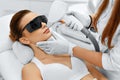 Face Care. Facial Laser Hair Removal. Epilation. Smooth Skin. Royalty Free Stock Photo